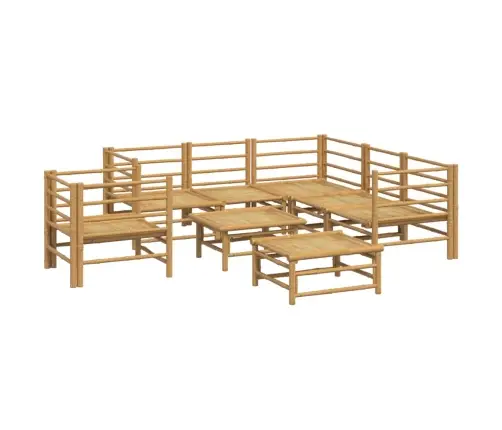 Sodo Komplektas Su Pilkomis Pagalvėlėmis, 8 Dalių, Bambukas