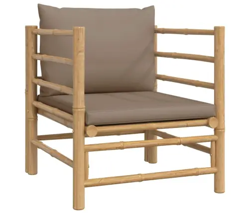 Sodo Komplektas Su Taupe Pagalvėlėmis, 6 Dalių, Bambukas