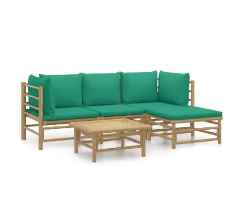 5-Daļīgs Dārza Atpūtas Mēbeļu Komplekts Ar Matračiem, Bambuss Vidaxl