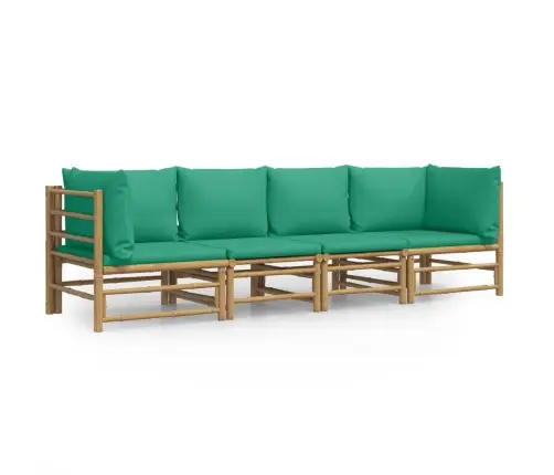 4-Daļīgs Dārza Atpūtas Mēbeļu Komplekts Ar Matračiem, Bambuss Vidaxl