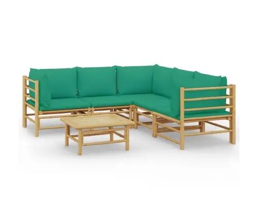 Sodo Komplektas Su Žaliomis Pagalvėlėmis, 6 Dalių, Bambukas