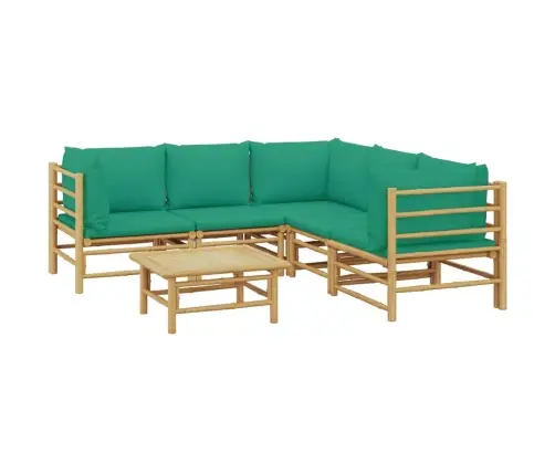 Sodo Komplektas Su Žaliomis Pagalvėlėmis, 6 Dalių, Bambukas