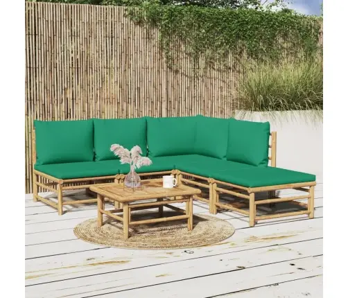 6-Daļīgs Dārza Atpūtas Mēbeļu Komplekts Ar Matračiem, Bambuss Vidaxl