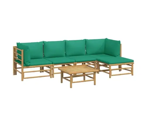 6-Daļīgs Dārza Atpūtas Mēbeļu Komplekts Ar Matračiem, Bambuss Vidaxl