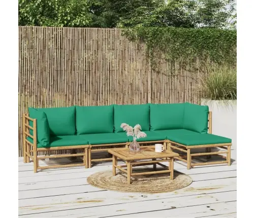 6-Daļīgs Dārza Atpūtas Mēbeļu Komplekts Ar Matračiem, Bambuss Vidaxl