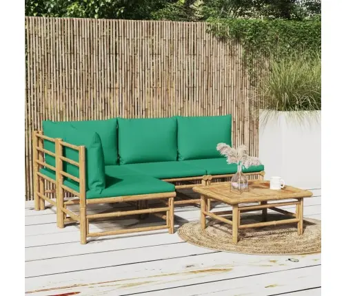 5-Daļīgs Dārza Atpūtas Mēbeļu Komplekts Ar Matračiem, Bambuss Vidaxl