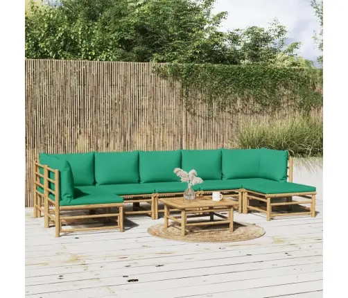 8-Daļīgs Dārza Atpūtas Mēbeļu Komplekts Ar Matračiem, Bambuss Vidaxl