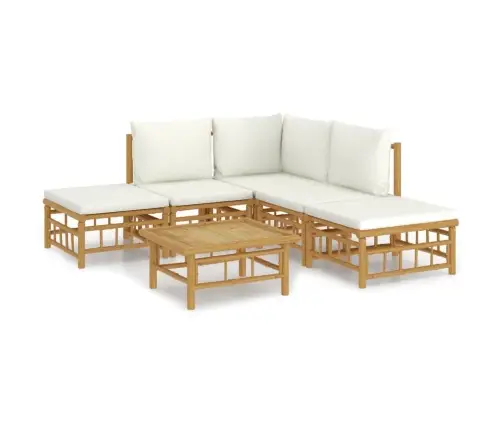 6-Daļīgs Dārza Atpūtas Mēbeļu Komplekts Ar Matračiem, Bambuss Vidaxl 6-Daļīgs Dārza Atpūtas Mēbeļu Komplekts Ar Matračiem, Bambuss Vidaxl