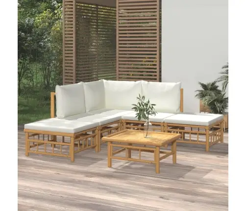 6-Daļīgs Dārza Atpūtas Mēbeļu Komplekts Ar Matračiem, Bambuss Vidaxl 6-Daļīgs Dārza Atpūtas Mēbeļu Komplekts Ar Matračiem, Bambuss Vidaxl