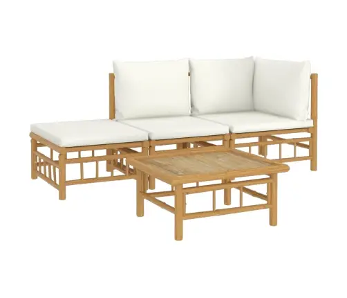 Sodo Komplektas Su Kreminėmis Pagalvėlėmis, 4 Dalių, Bambukas