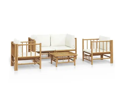 5-Daļīgs Dārza Atpūtas Mēbeļu Komplekts Ar Matračiem, Bambuss Vidaxl 5-Daļīgs Dārza Atpūtas Mēbeļu Komplekts Ar Matračiem, Bambuss Vidaxl