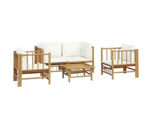 5-Daļīgs Dārza Atpūtas Mēbeļu Komplekts Ar Matračiem, Bambuss Vidaxl 5-Daļīgs Dārza Atpūtas Mēbeļu Komplekts Ar Matračiem, Bambuss Vidaxl