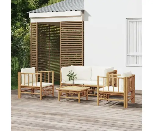 5-Daļīgs Dārza Atpūtas Mēbeļu Komplekts Ar Matračiem, Bambuss Vidaxl 5-Daļīgs Dārza Atpūtas Mēbeļu Komplekts Ar Matračiem, Bambuss Vidaxl