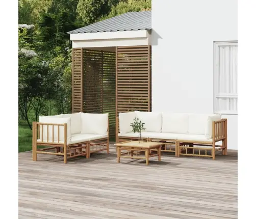 Sodo Komplektas Su Kreminėmis Pagalvėlėmis, 6 Dalių, Bambukas