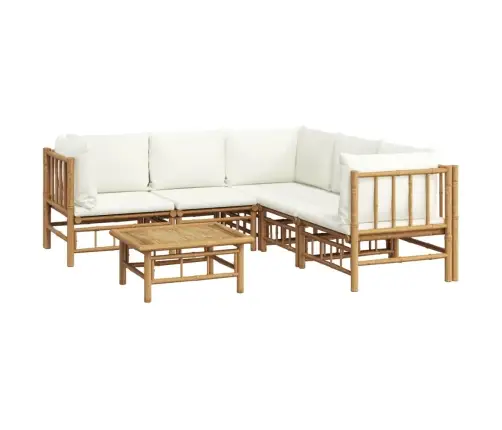 6-Daļīgs Dārza Atpūtas Mēbeļu Komplekts Ar Matračiem, Bambuss Vidaxl