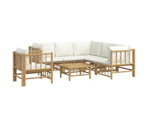 7-Daļīgs Dārza Atpūtas Mēbeļu Komplekts Ar Matračiem, Bambuss Vidaxl