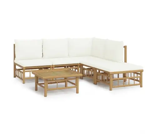 Sodo Komplektas Su Kreminėmis Pagalvėlėmis, 6 Dalių, Bambukas