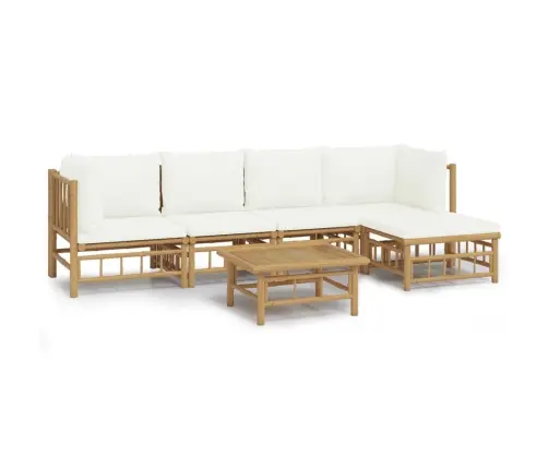 6-Daļīgs Dārza Atpūtas Mēbeļu Komplekts Ar Matračiem, Bambuss Vidaxl