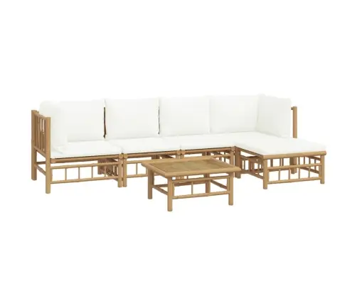 6-Daļīgs Dārza Atpūtas Mēbeļu Komplekts Ar Matračiem, Bambuss Vidaxl