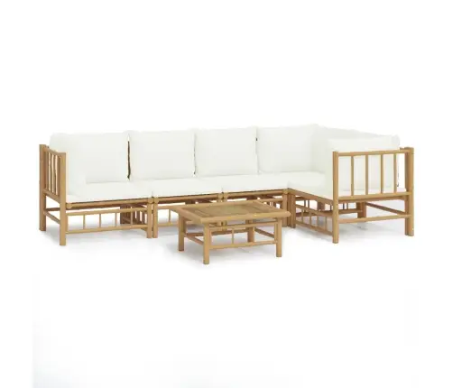 6-Daļīgs Dārza Atpūtas Mēbeļu Komplekts Ar Matračiem, Bambuss Vidaxl