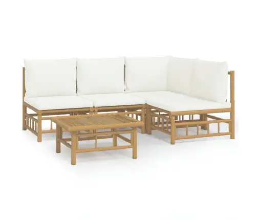 5-Daļīgs Dārza Atpūtas Mēbeļu Komplekts Ar Matračiem, Bambuss Vidaxl 5-Daļīgs Dārza Atpūtas Mēbeļu Komplekts Ar Matračiem, Bambuss Vidaxl