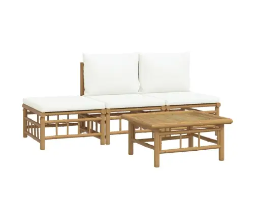 4-Daļīgs Dārza Atpūtas Mēbeļu Komplekts Ar Matračiem, Bambuss Vidaxl