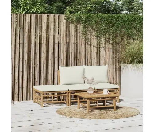 4-Daļīgs Dārza Atpūtas Mēbeļu Komplekts Ar Matračiem, Bambuss Vidaxl