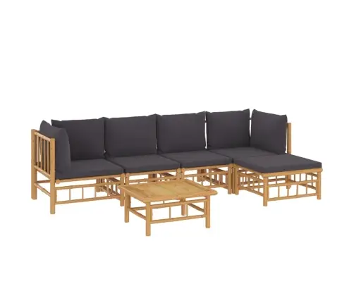 6-Daļīgs Dārza Atpūtas Mēbeļu Komplekts Ar Matračiem, Bambuss Vidaxl