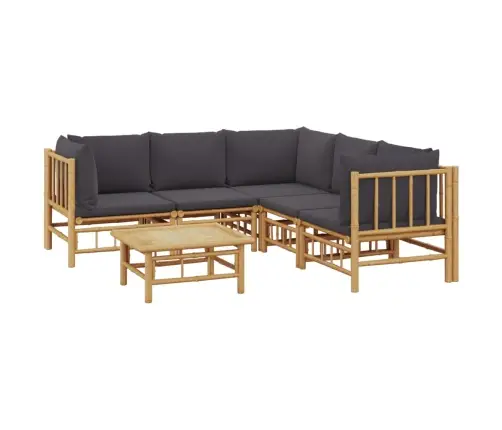 6-Daļīgs Dārza Atpūtas Mēbeļu Komplekts Ar Matračiem, Bambuss Vidaxl