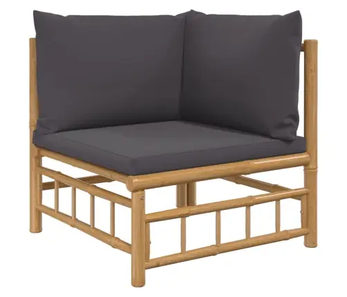 6-Daļīgs Dārza Atpūtas Mēbeļu Komplekts Ar Matračiem, Bambuss Vidaxl