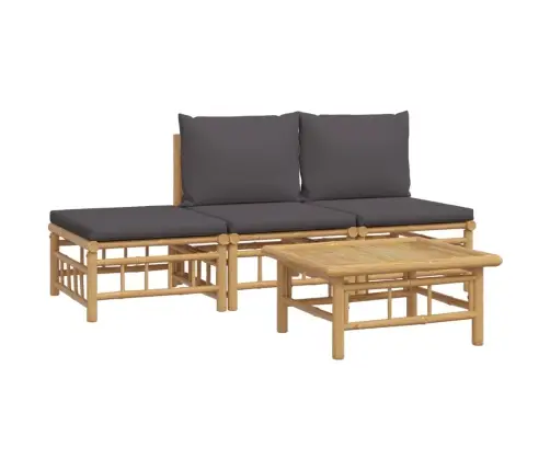 4-Daļīgs Dārza Atpūtas Mēbeļu Komplekts Ar Matračiem, Bambuss Vidaxl