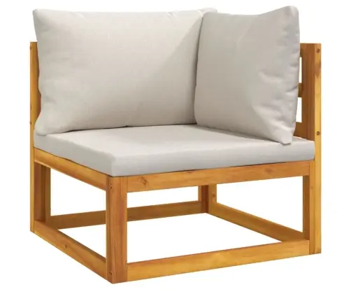 Sodo Komplektas Su Pilkomis Pagalvėlėmis, 7 Dalių, Mediena