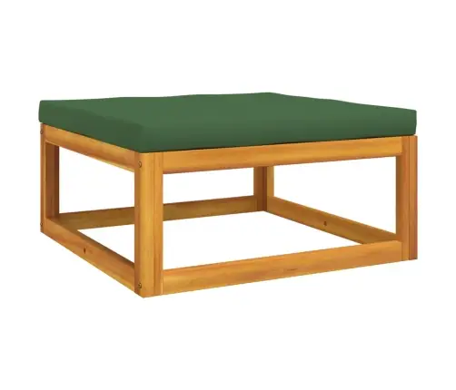 4-Osaline Aiamööbli Komplekt Roheliste Patjadega, Täispuit