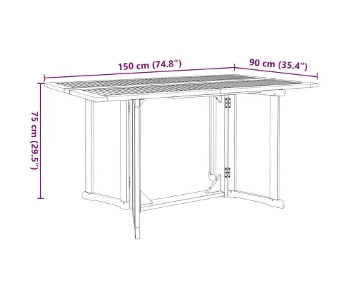 7 Gabalu Dārza Galds No Cietā Koka Tīkkokā Vidaxl
