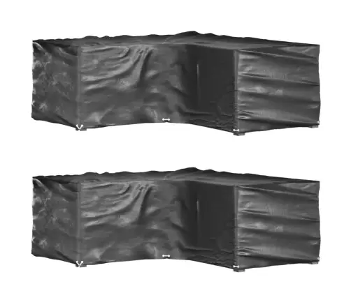 Dārza Mēbeļu Pārklāji, L-Forma, 2Gb., 12 Gredzeni, 185X185X70Cm Vidaxl