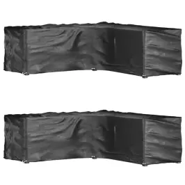 Dārza Mēbeļu Pārklāji, L-Forma, 2Gb., 16 Gredzeni, 285X285X90Cm Vidaxl