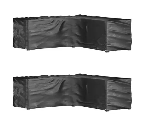 Dārza Mēbeļu Pārklāji, L-Forma, 2Gb., 16 Gredzeni, 285X285X90Cm Vidaxl