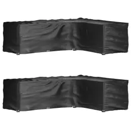 Dārza Mēbeļu Pārklāji, L-Forma, 2Gb., 18 Gredzeni, 285X220X80Cm Vidaxl