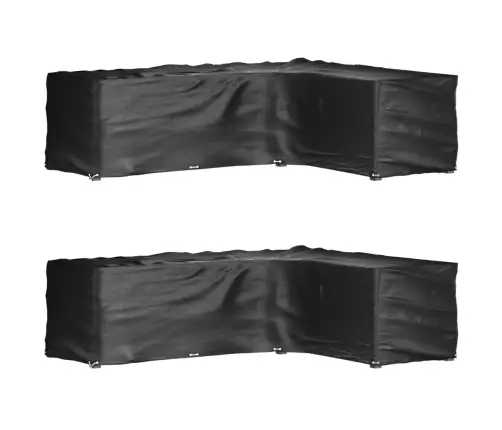Dārza Mēbeļu Pārklāji, L-Forma, 2Gb., 18 Gredzeni, 285X220X80Cm Vidaxl