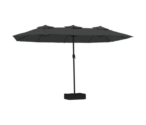 Saulessargs Ar 2 Jumtiņiem, 449X265 Cm, Antracītpelēks Vidaxl