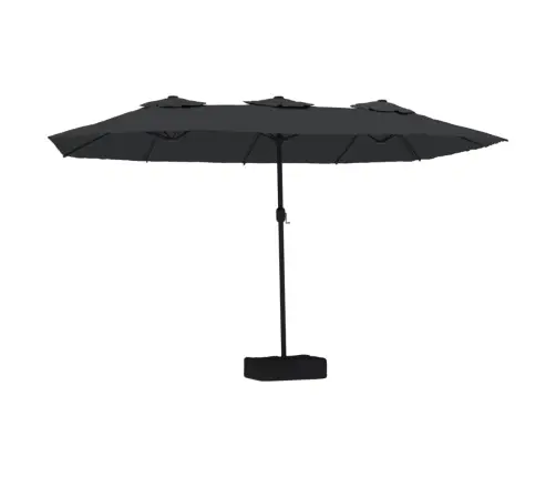 Saulessargs Ar 2 Jumtiņiem, Melns, 449X265 Cm Vidaxl