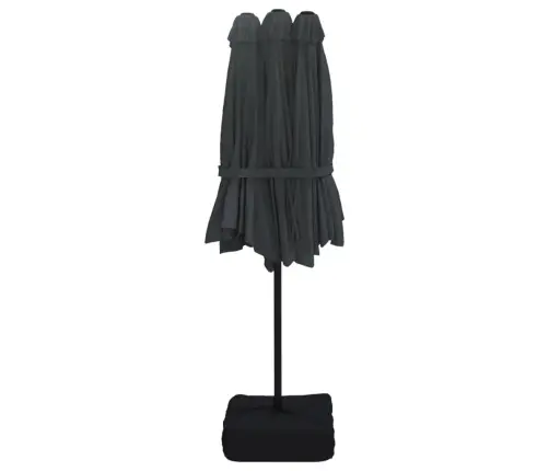 Saulessargs Ar 2 Jumtiņiem, Melns, 449X265 Cm Vidaxl