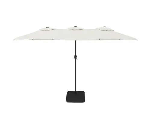 Saulessargs Ar 2 Jumtiņiem Un Led, 449X265 Cm, Smilšu Balts Vidaxl