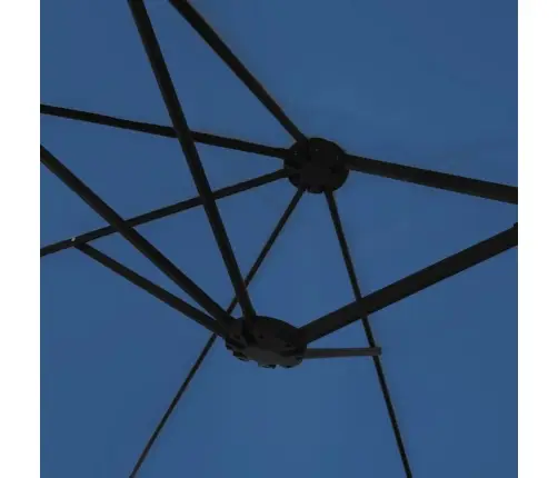 Saulessargs Ar 2 Jumtiņiem Un Led, Zils, 449X265 Cm Vidaxl