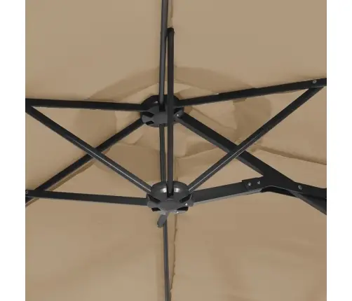 Saulessargs Ar 2 Jumtiņiem, Pelēkbrūns, 316X145 Cm Vidaxl