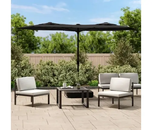 Saulessargs Ar 2 Jumtiņiem, Melns, 316X145 Cm Vidaxl