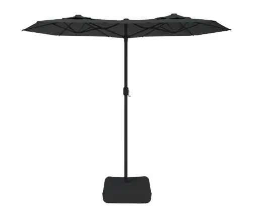 Saulessargs Ar 2 Jumtiņiem Un Led, 316X145 Cm, Antracītpelēks Vidaxl