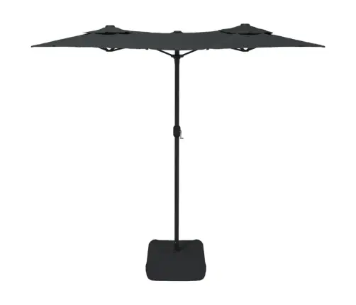 Saulessargs Ar 2 Jumtiņiem Un Led, 316X145 Cm, Antracītpelēks Vidaxl