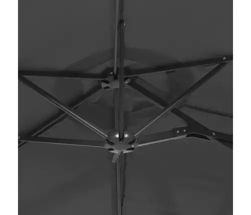 Saulessargs Ar 2 Jumtiņiem Un Led, 316X145 Cm, Antracītpelēks Vidaxl