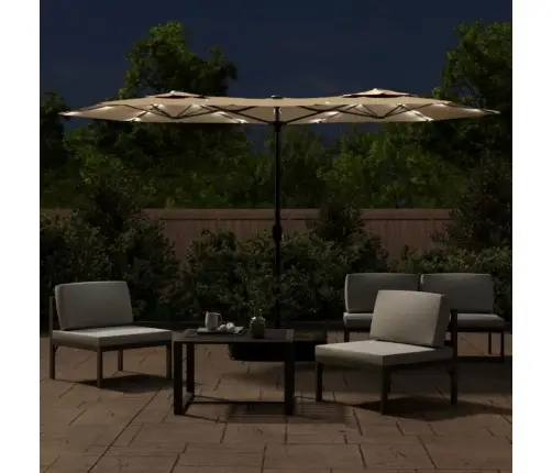 Kahe Varjuga Aia Päikesevari Lediga, Pruunikashall, 316X145 Cm